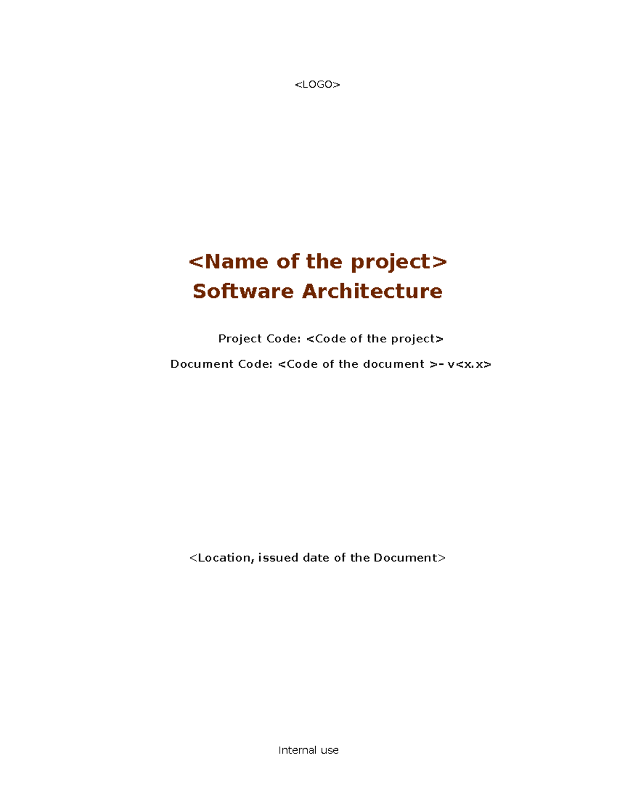 66375313 Software Architecture Design Document Template v1 - Studocu