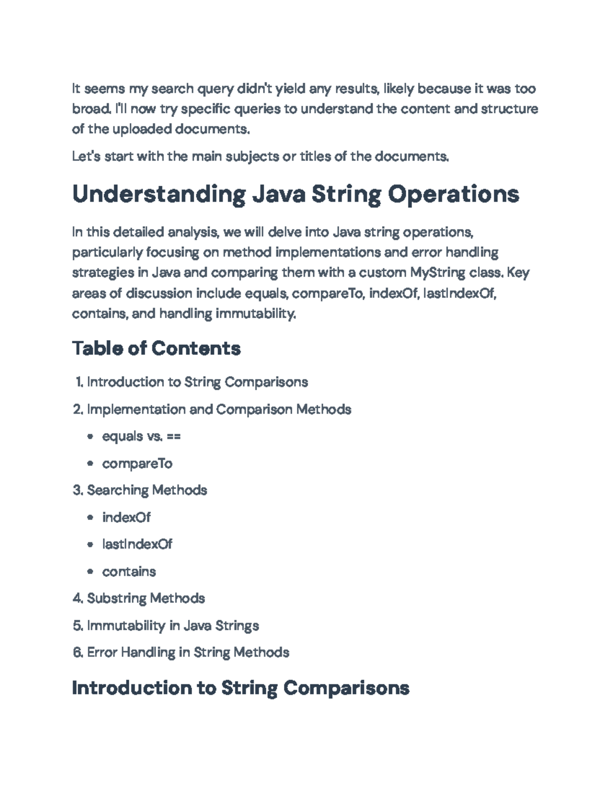 Understanding Java String Operations: Methods & Error Handling (CS101 ...
