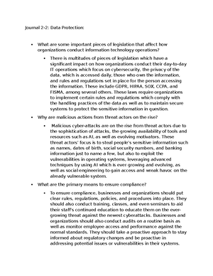 Journal 4-2: Understanding Vulnerabilities in Cyber Security - Studocu