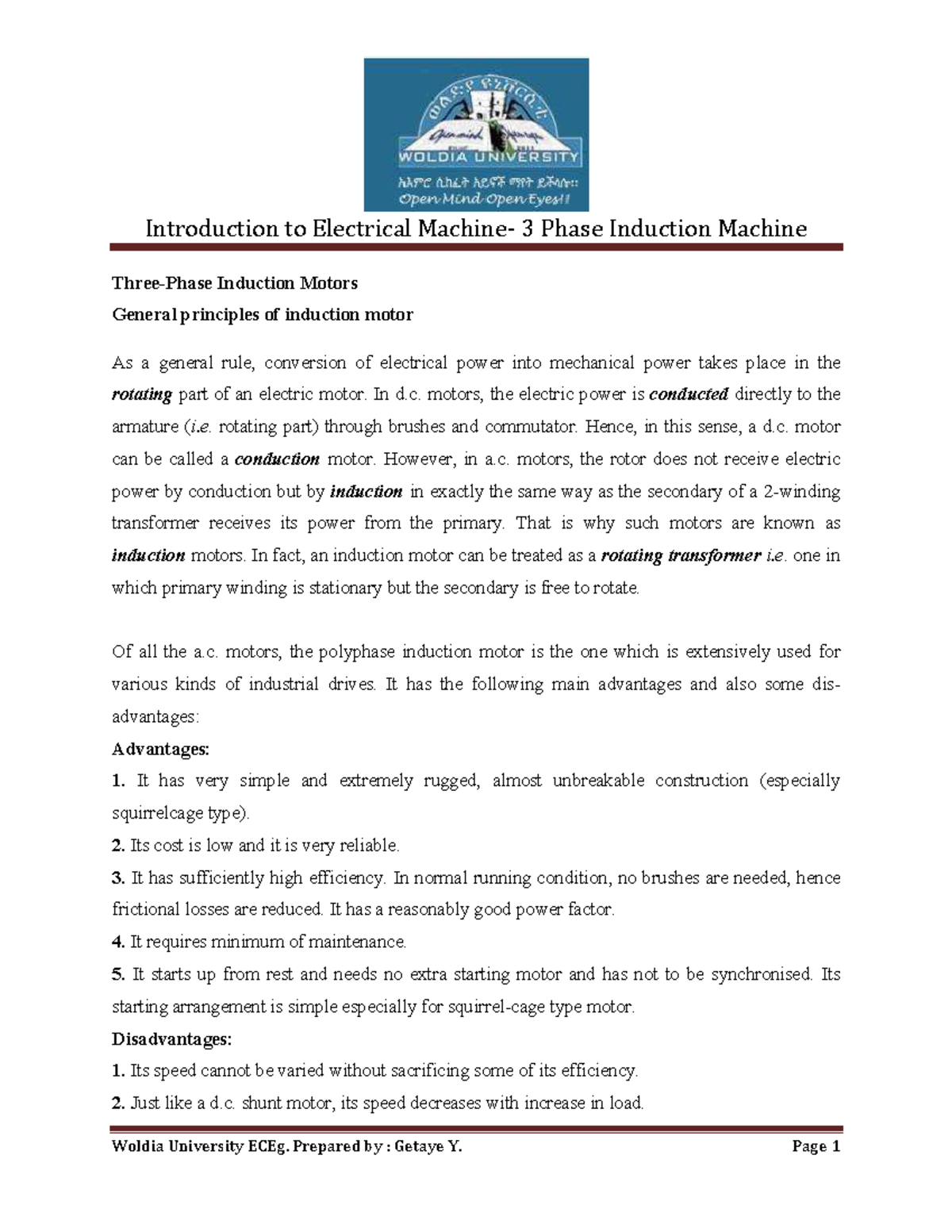 CH 3: Induction Machine Overview and Principles - Studocu