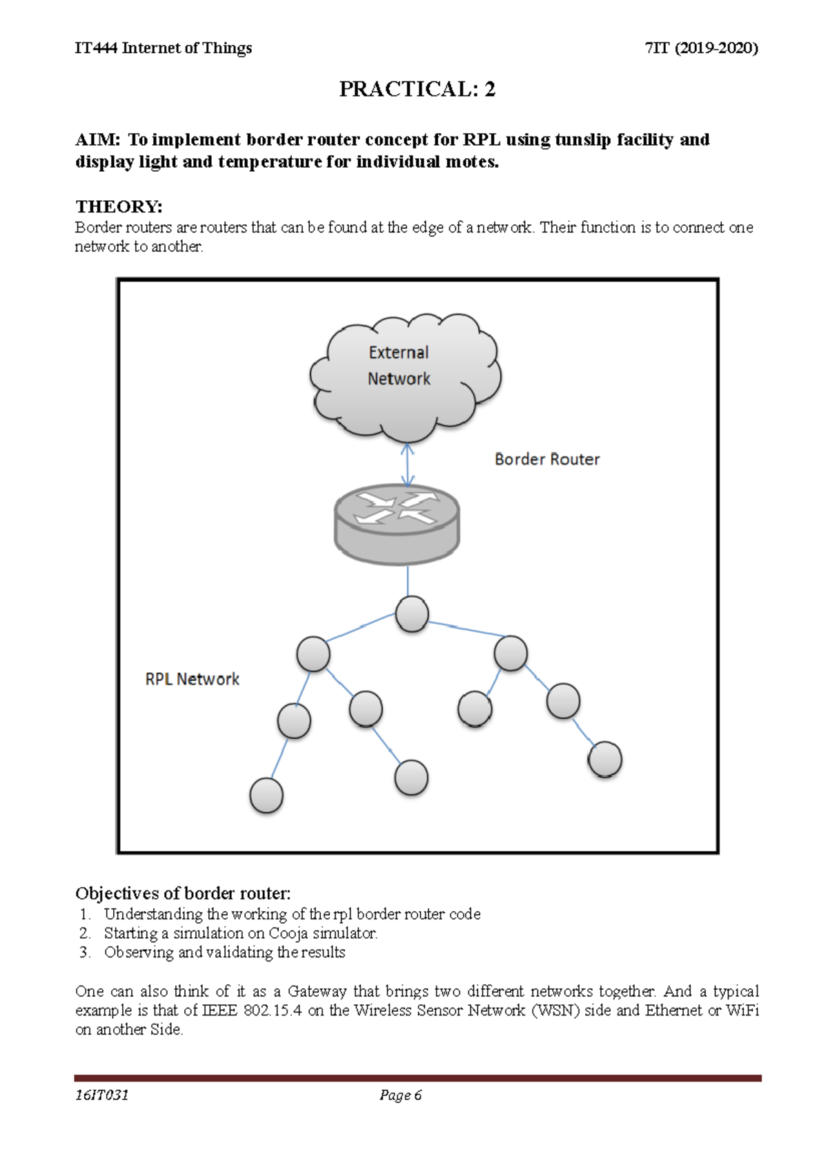 16IT031 Practical 2 iot - PRACTICAL: 2 AIM: To implement border router ...