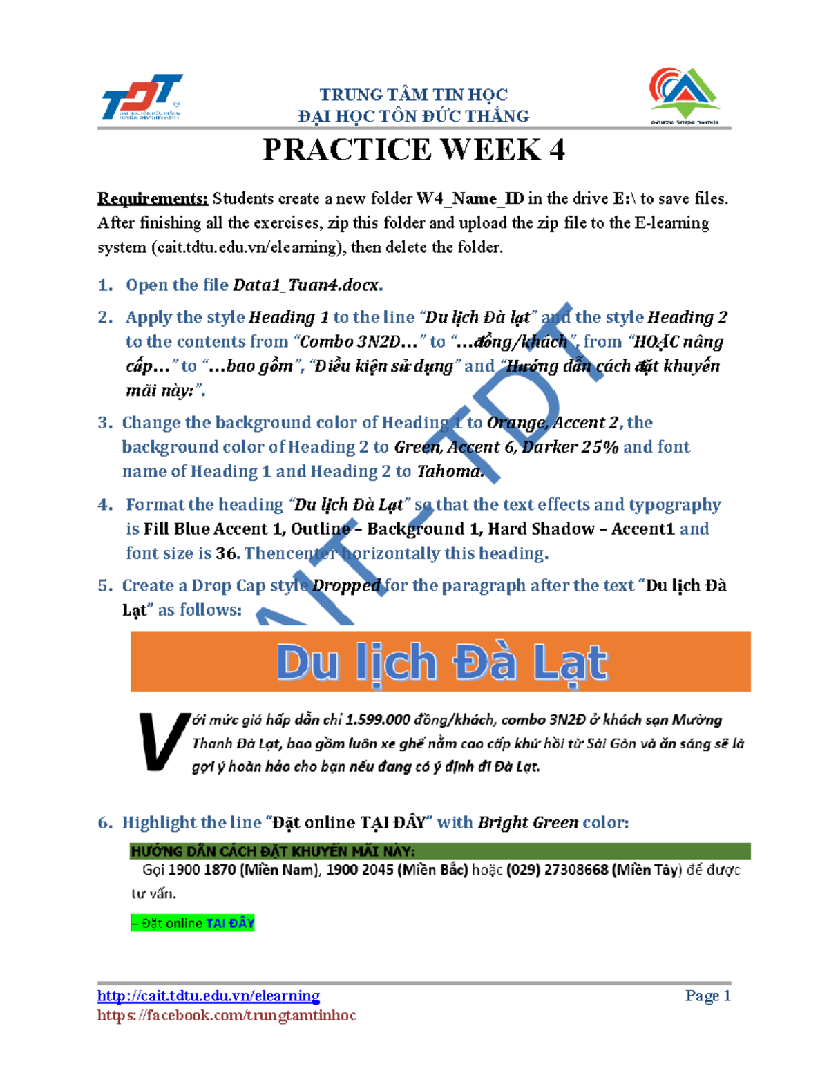 Word 2016 Practice Exercises for In-Class Week 4 (W4) - Studocu