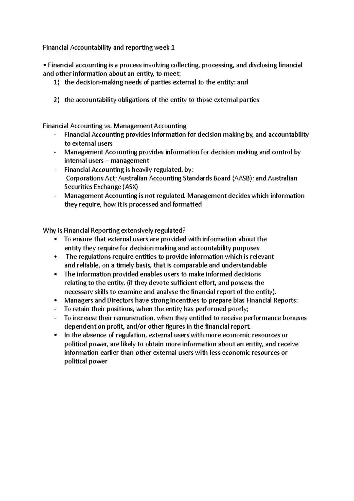 Notes on Financial Accountability & Reporting Adjustments (ACCT1048 ...