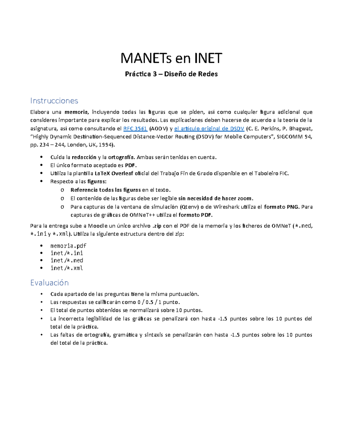 DR p3 manets - P3 DR - MANETs en INET Práctica 3 – Diseño de Redes ...