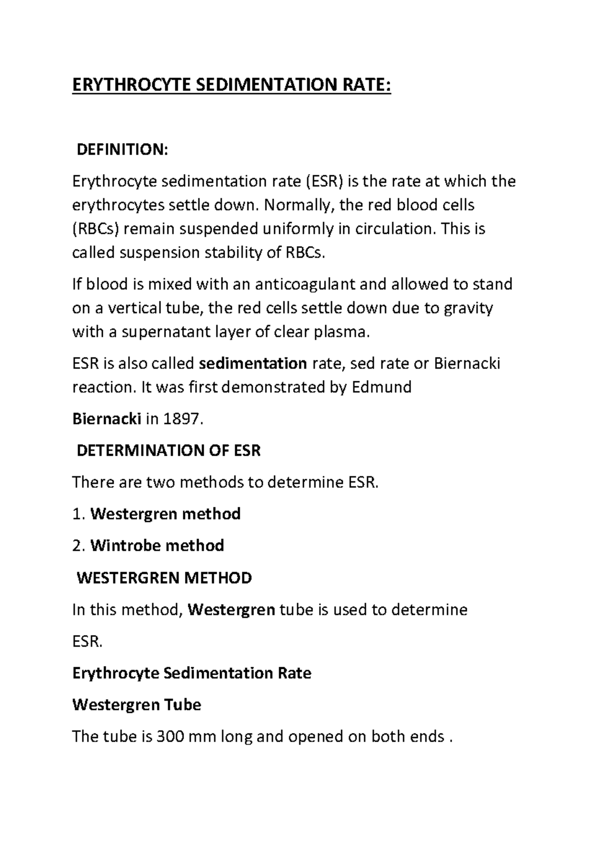 Erythrocyte Sedimentation Rate 2