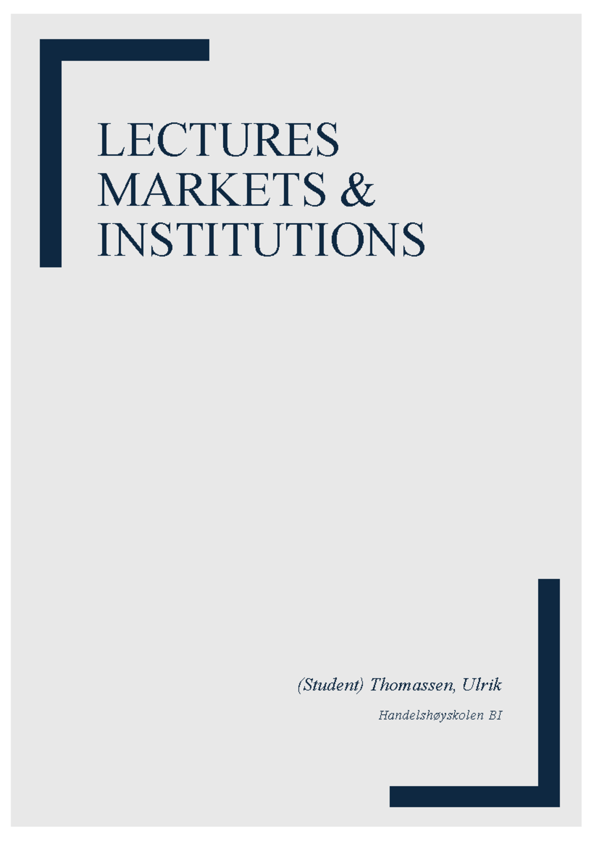 FIN Markets Institutions Lectures Summary and Key Insights - Studocu