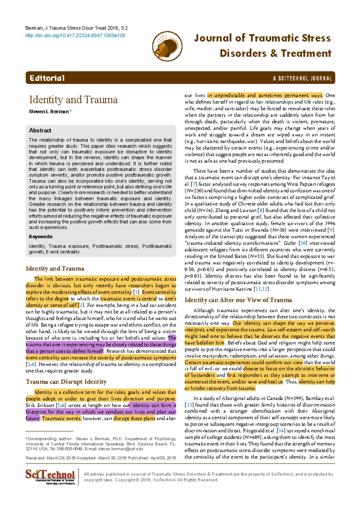 Coping Strategies for Managing Psychological Trauma in Adolescents: An ...