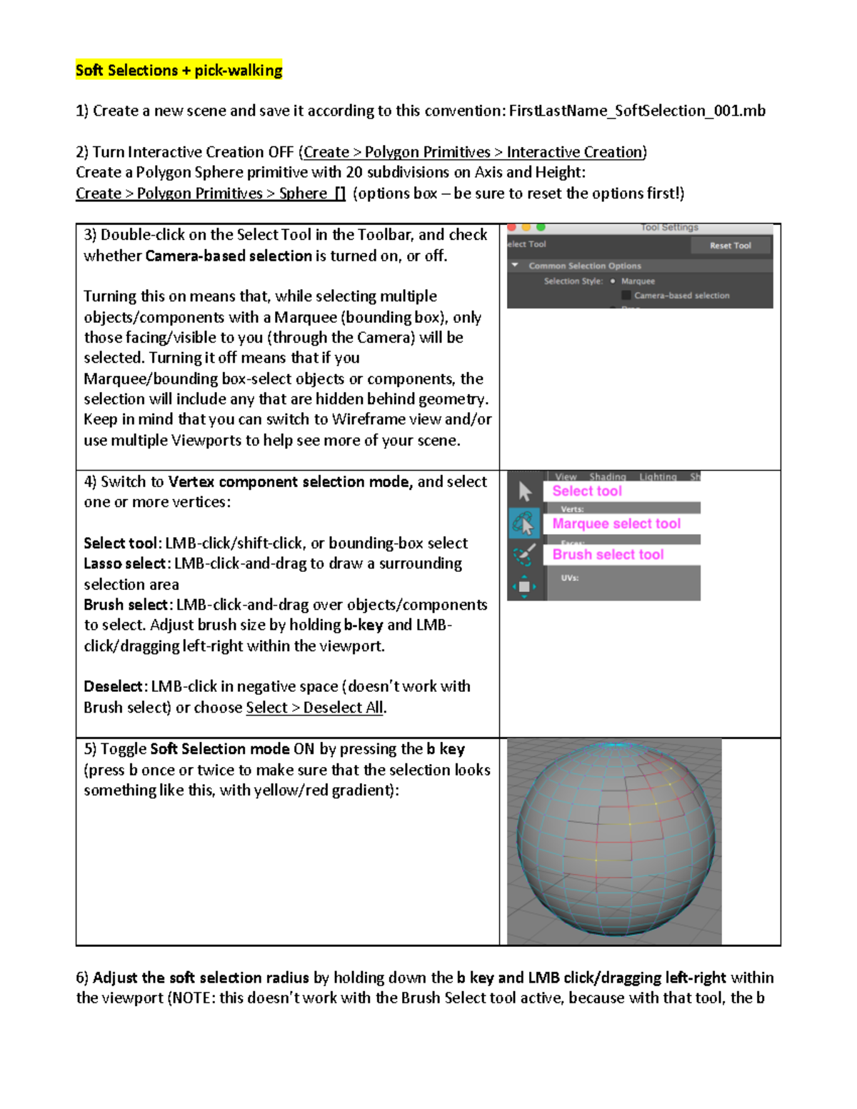 001 Polygon Organic Modeling - Soft Selections + pick-walking Create a ...