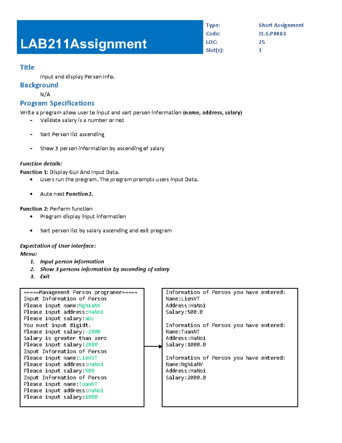 LAB 211 Short Assignment: File Path Analysis Program (J1.S) - Studocu