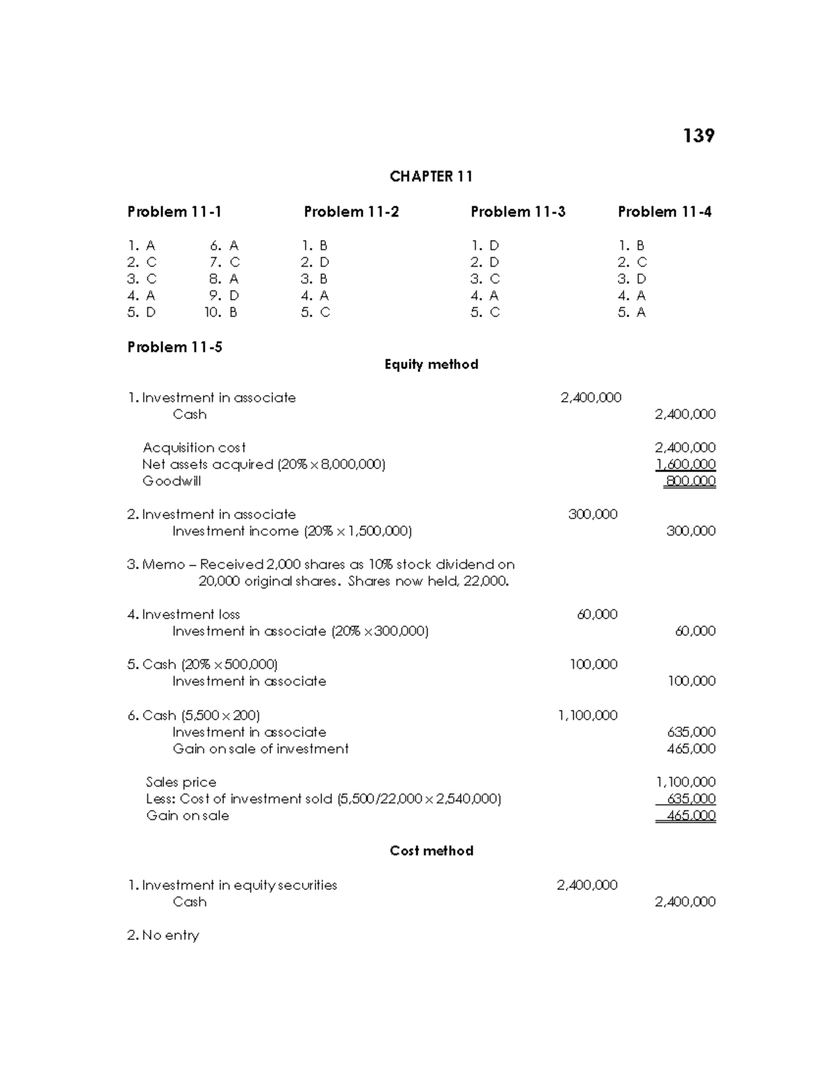 Chapter 11 to 15 Accounting ACCT602 Lecture notes - CHAPTER 11 Problem ...