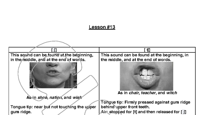 Lesson 13: Understanding Consonant Sounds in English - Studocu