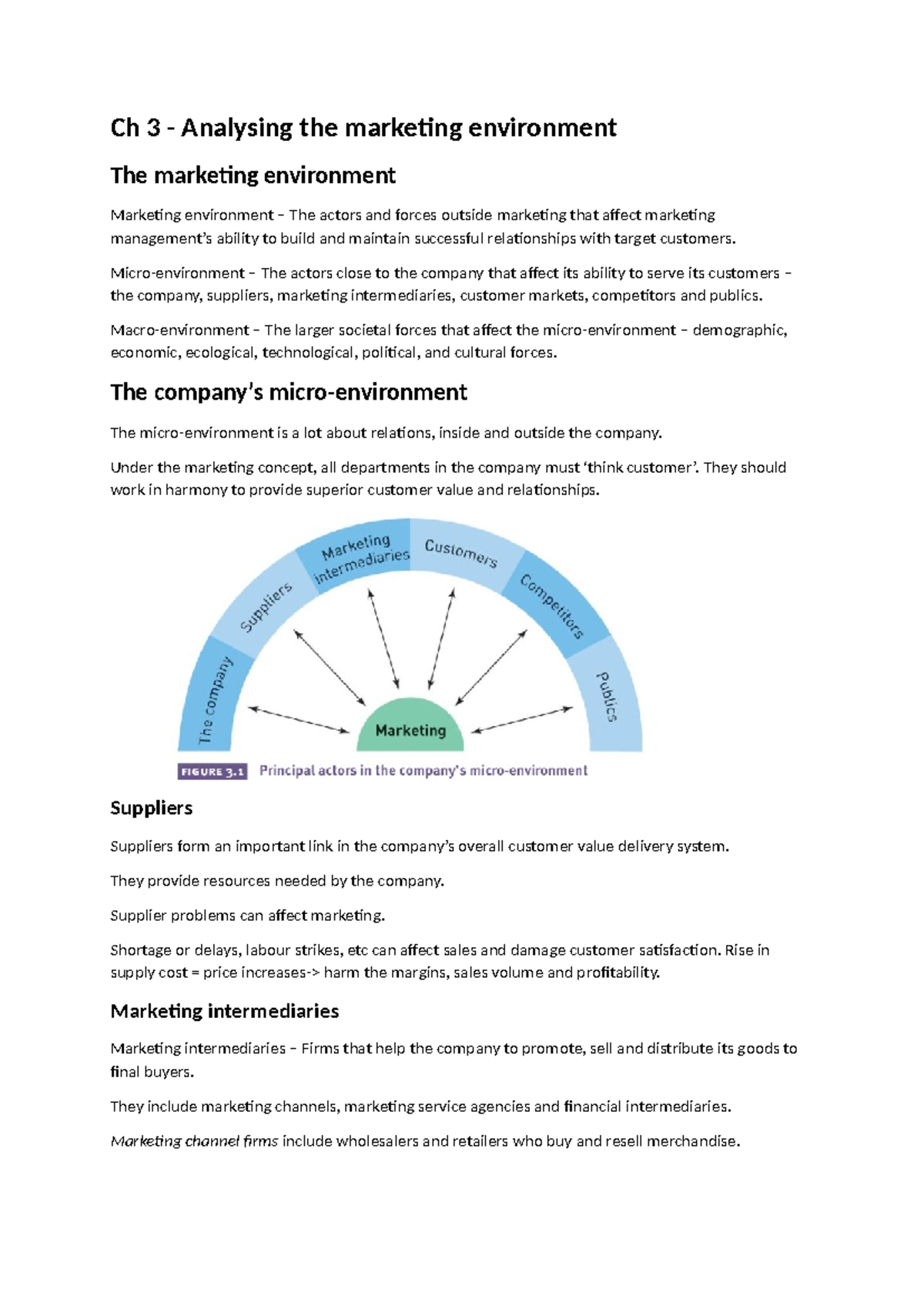 Marketing Ch 3 Analysing THE Marketing Environment - Ch 3 - Analysing ...