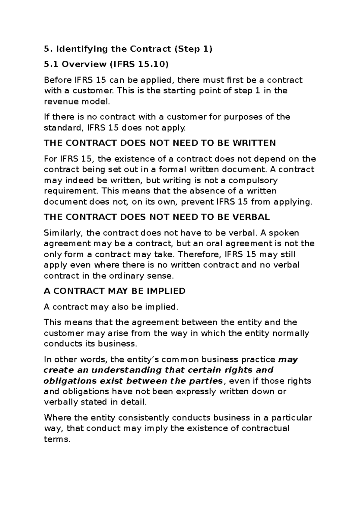 5.1 Overview of Contract Identification under IFRS 15.10 - Studocu