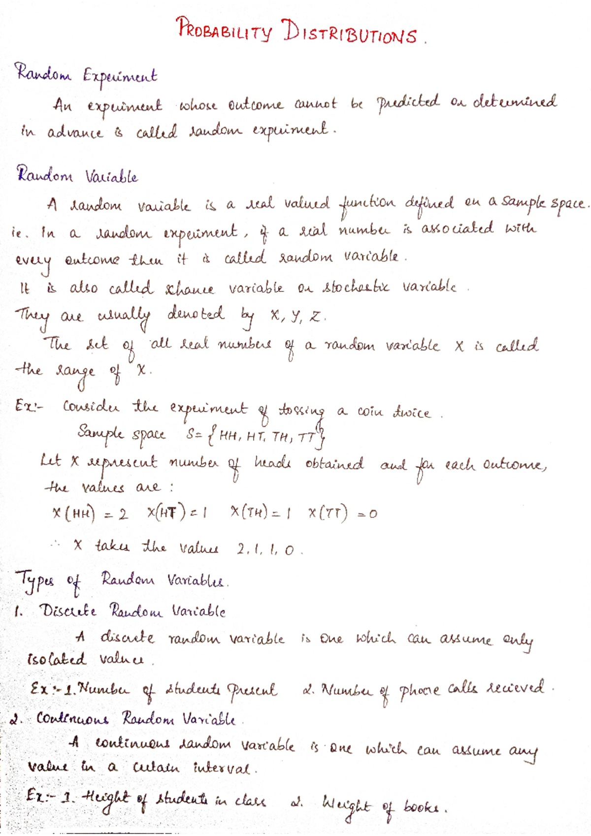 BCS301 - Module 1 - Probability Distributions - PROBABILITY ...
