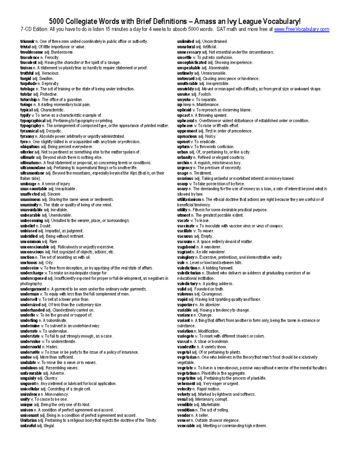 Vocabulary - Math Formulas for SAT Prep (Course Code: 18) - Studocu