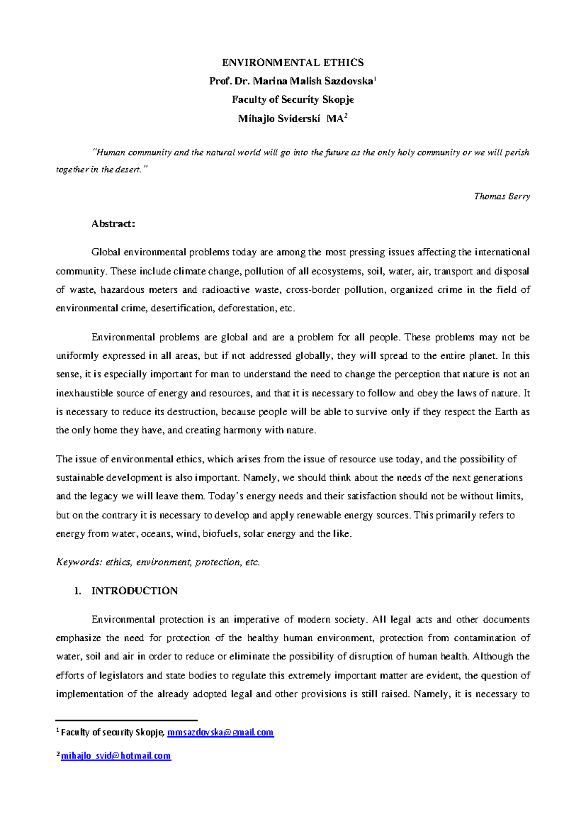 ENVIRONMENTAL ETHICS MA2: Essential Readings and Insights - Studocu