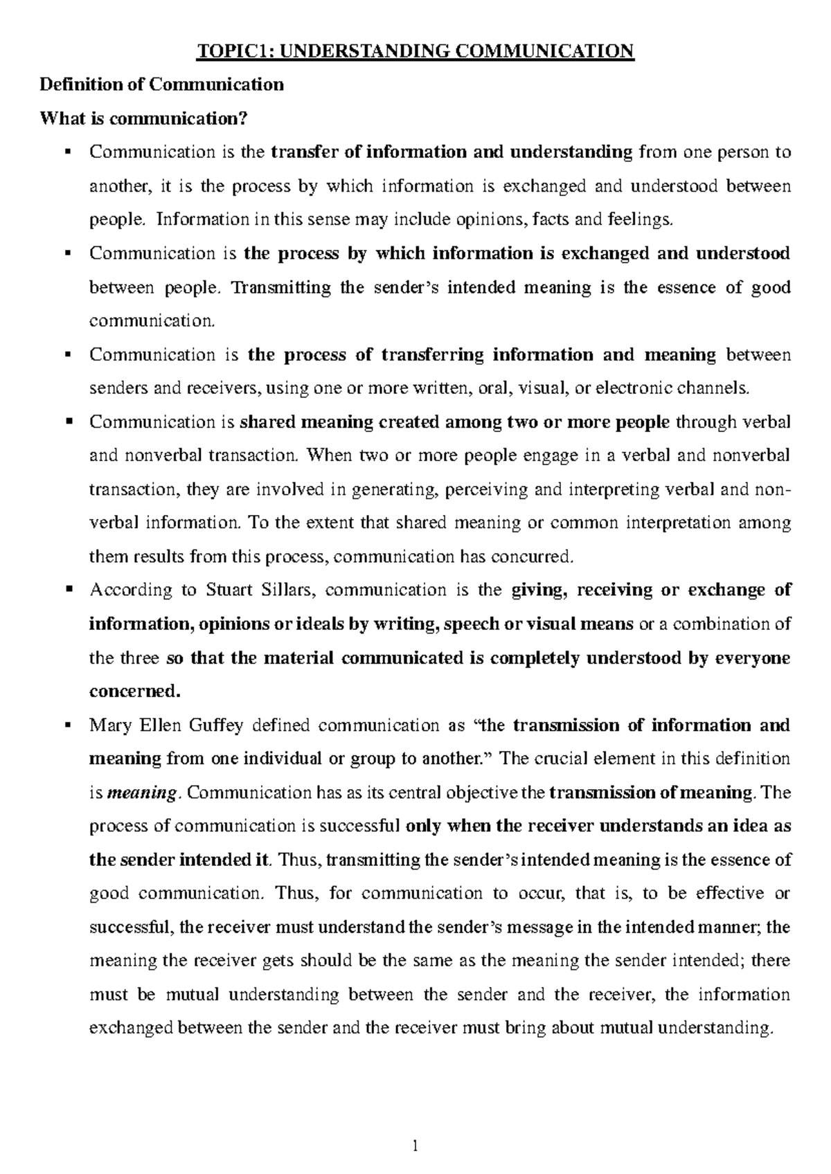 COMM 101: Understanding Communication Processes and Skills - Studocu