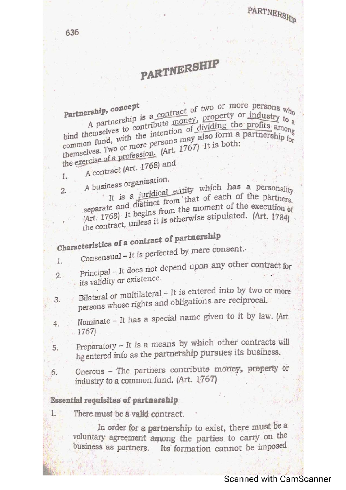 6 partnership notes in business law by fidelito soriano 2016 edition ...