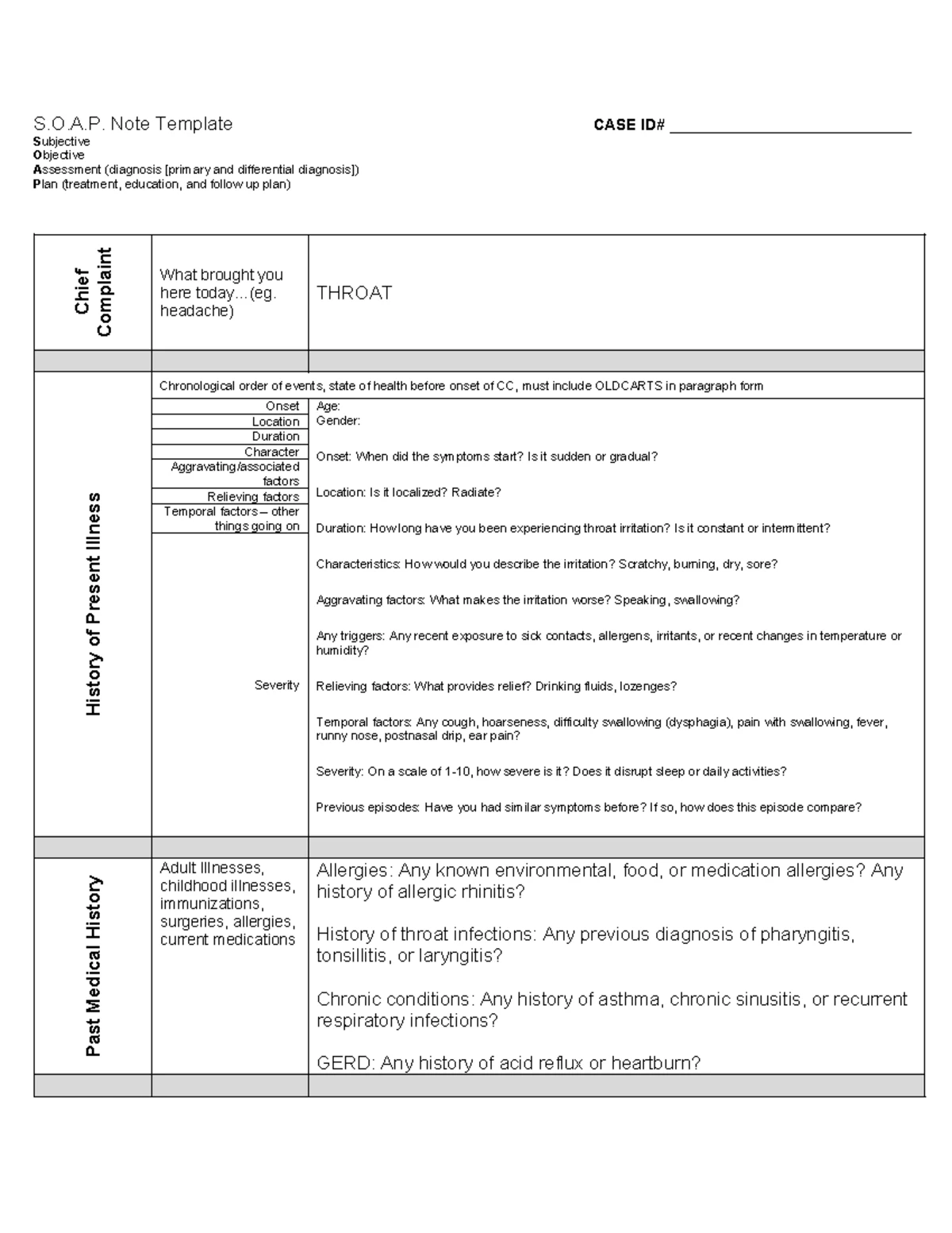 Exam 3 - Respiratory SOAP Note Template for Clinical Assessment - Studocu