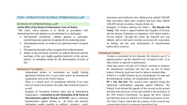 PIL 101: Intro to Public International Law - Key Sources & Principles ...