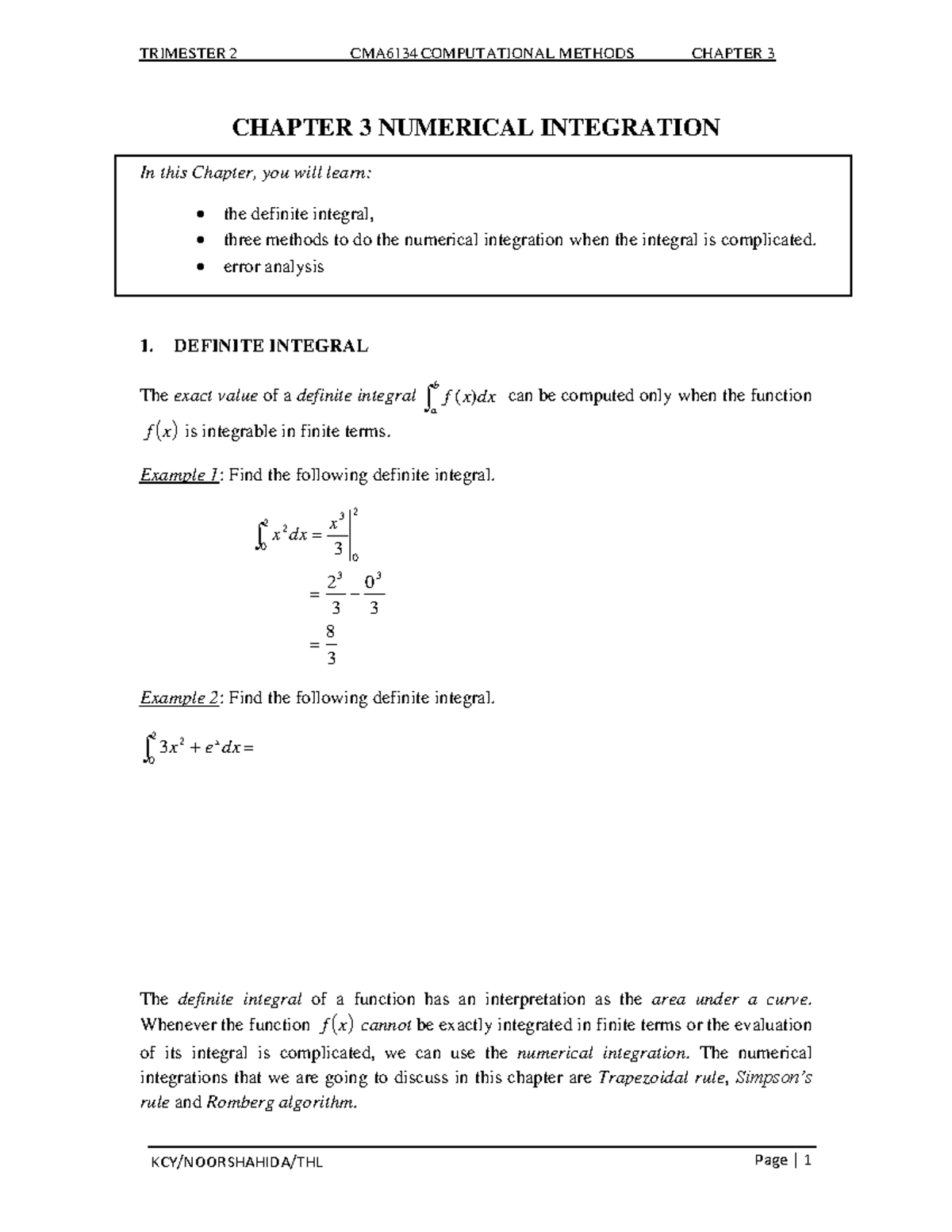 TRIMESTER 2 CMA6134 COMPUTATIONAL METHODS CHAPTER 3 NUMERICAL ...
