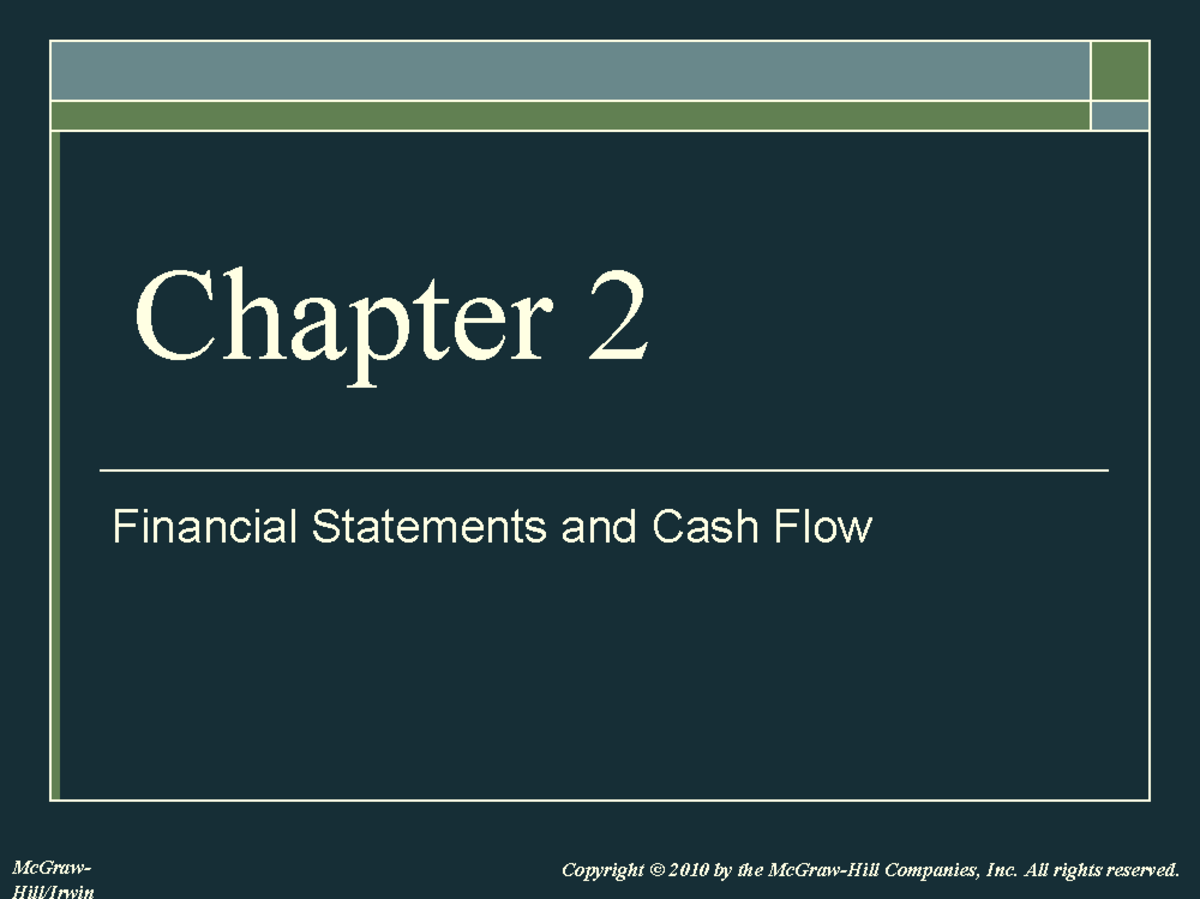 Chap002 - note - Financial Statements and Cash Flow Chapter 2 McGraw ...