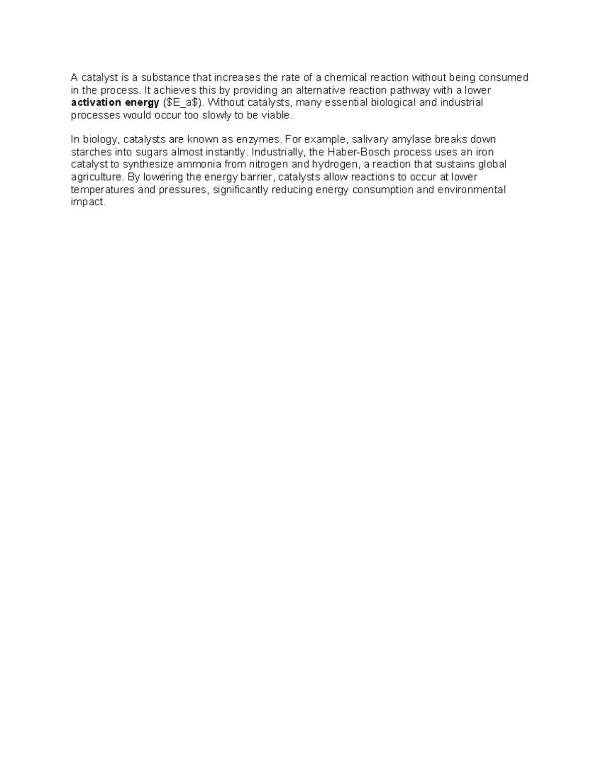 3. The Role of Catalysts in Chemical Reactions: Key Insights - Studocu