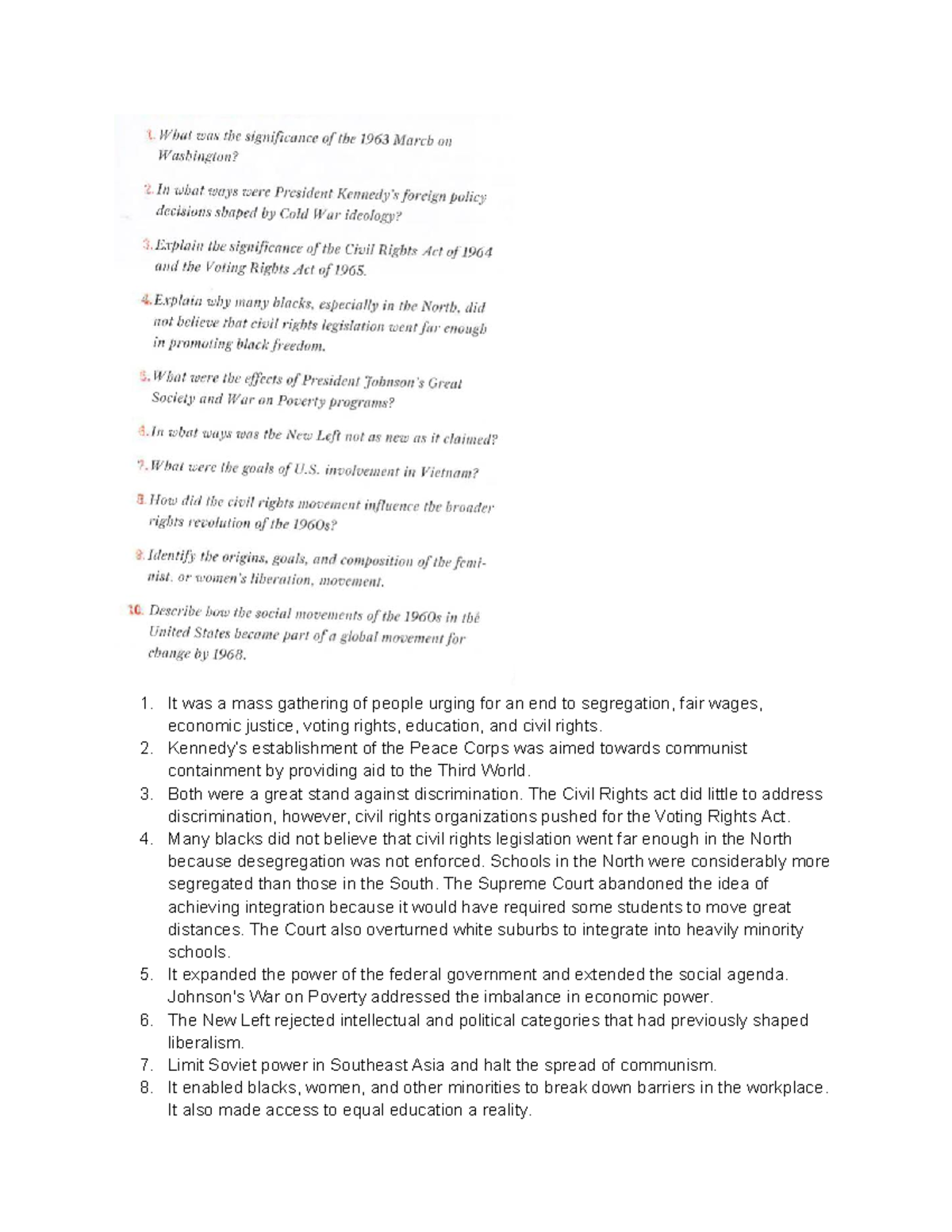 Ch 25 Foner Notes: Civil Rights and Social Movements Overview - Studocu