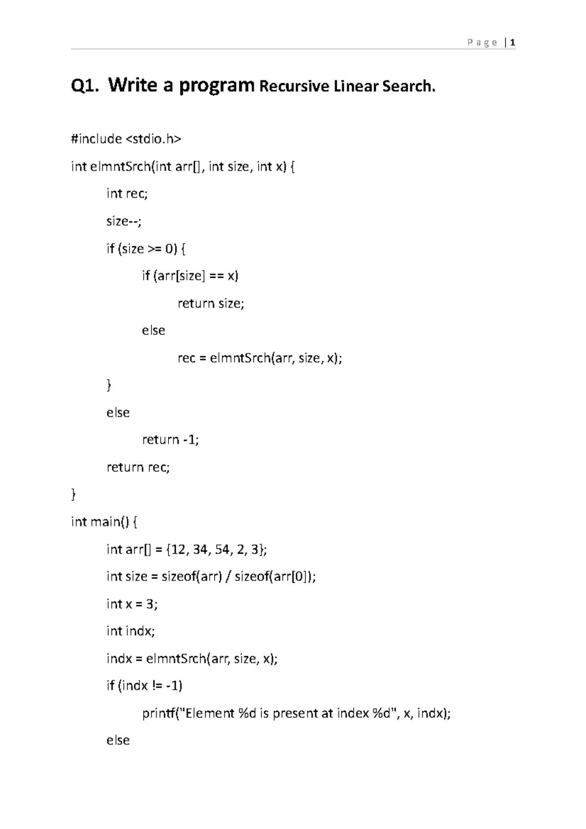 DAA - Practical File on Sorting and Searching Algorithms - Studocu