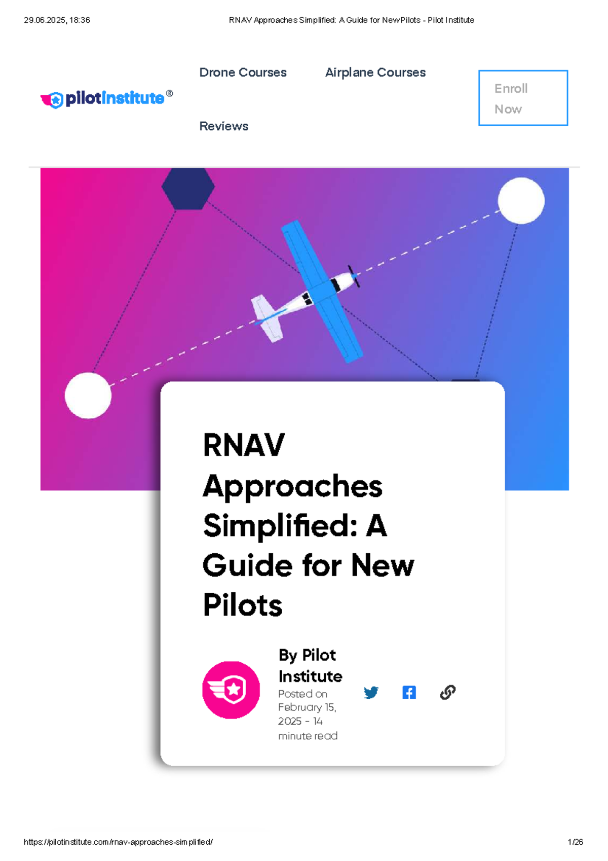 RNAV Approaches Simplified: A New Pilot's Guide (Pilot Institute) - Studocu