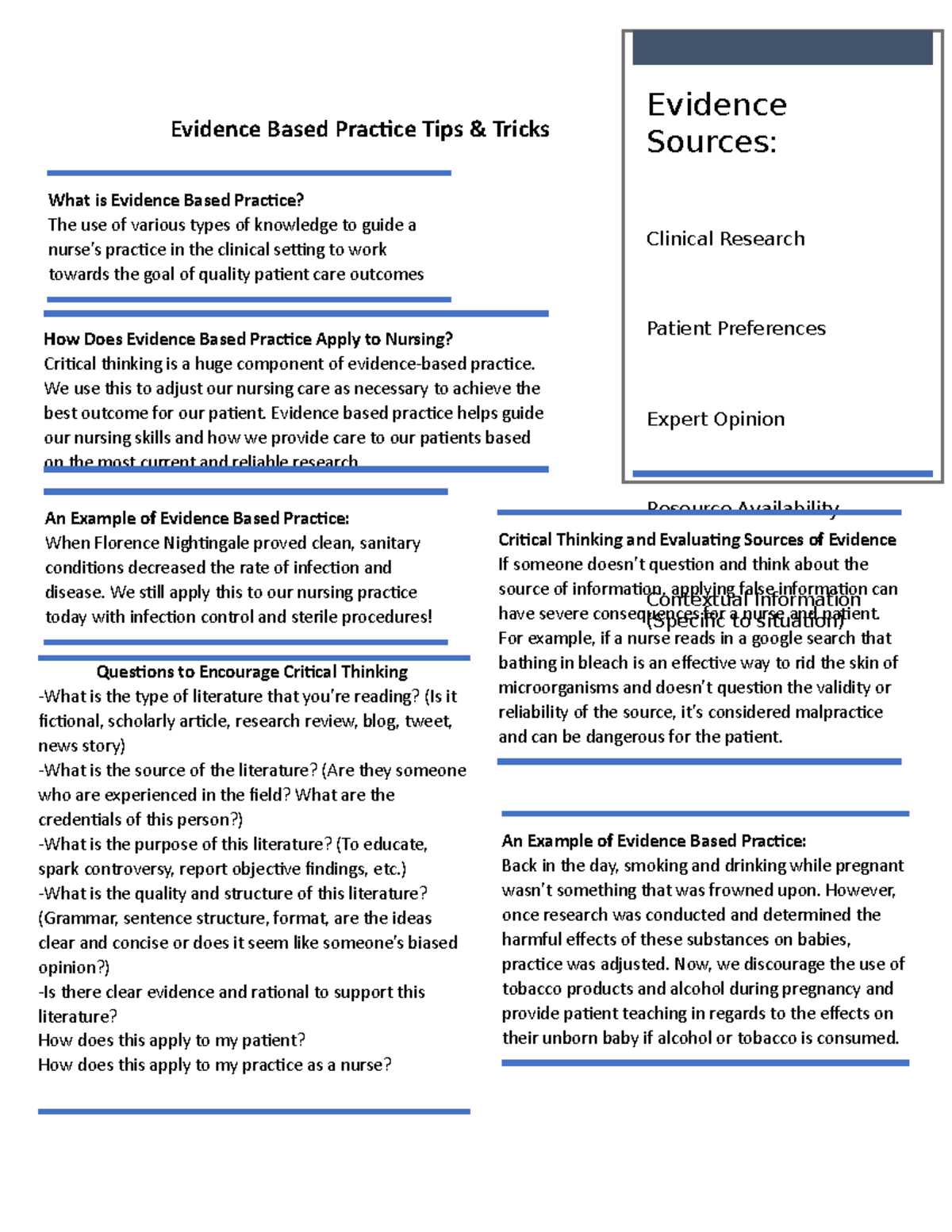 Evidence Based Practice Tips Nursing - Evidence Based Practice Tips ...