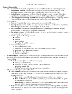 Business Analytics Notes - Business Analytics Notes Chapter 1 ...