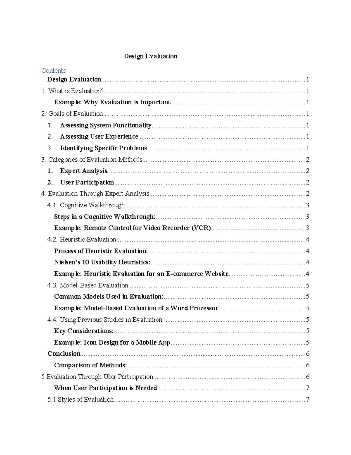 Design-Evaluation - mid - Design Evaluation Design - Studocu