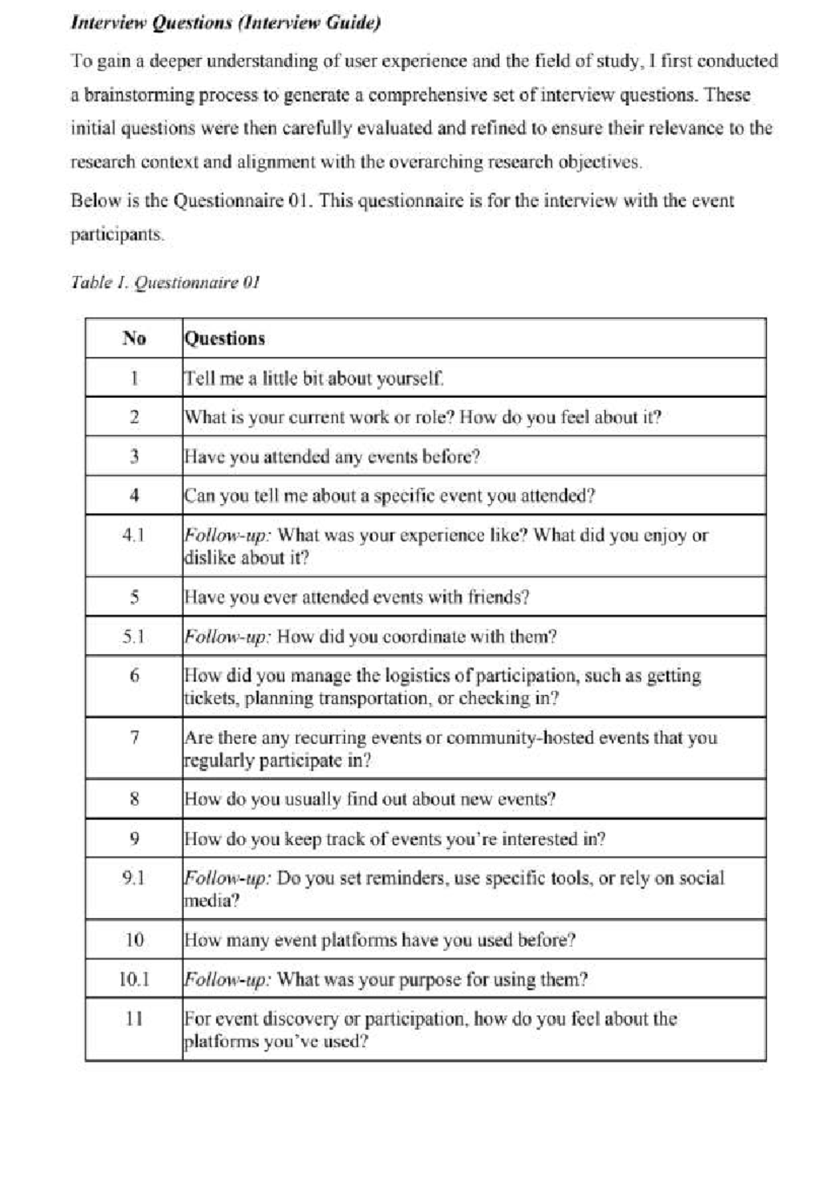 Event Research Interview Guide: Comprehensive Questionnaires for ...