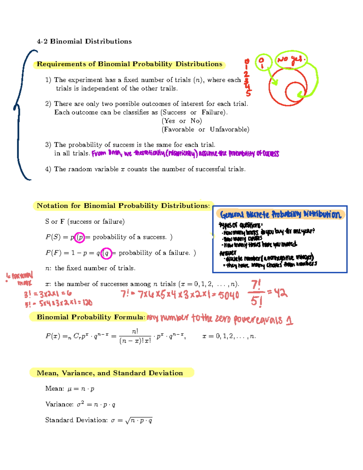 4 2 Binomial Distributions 4 2 Binomial Distributions Requirements Of
