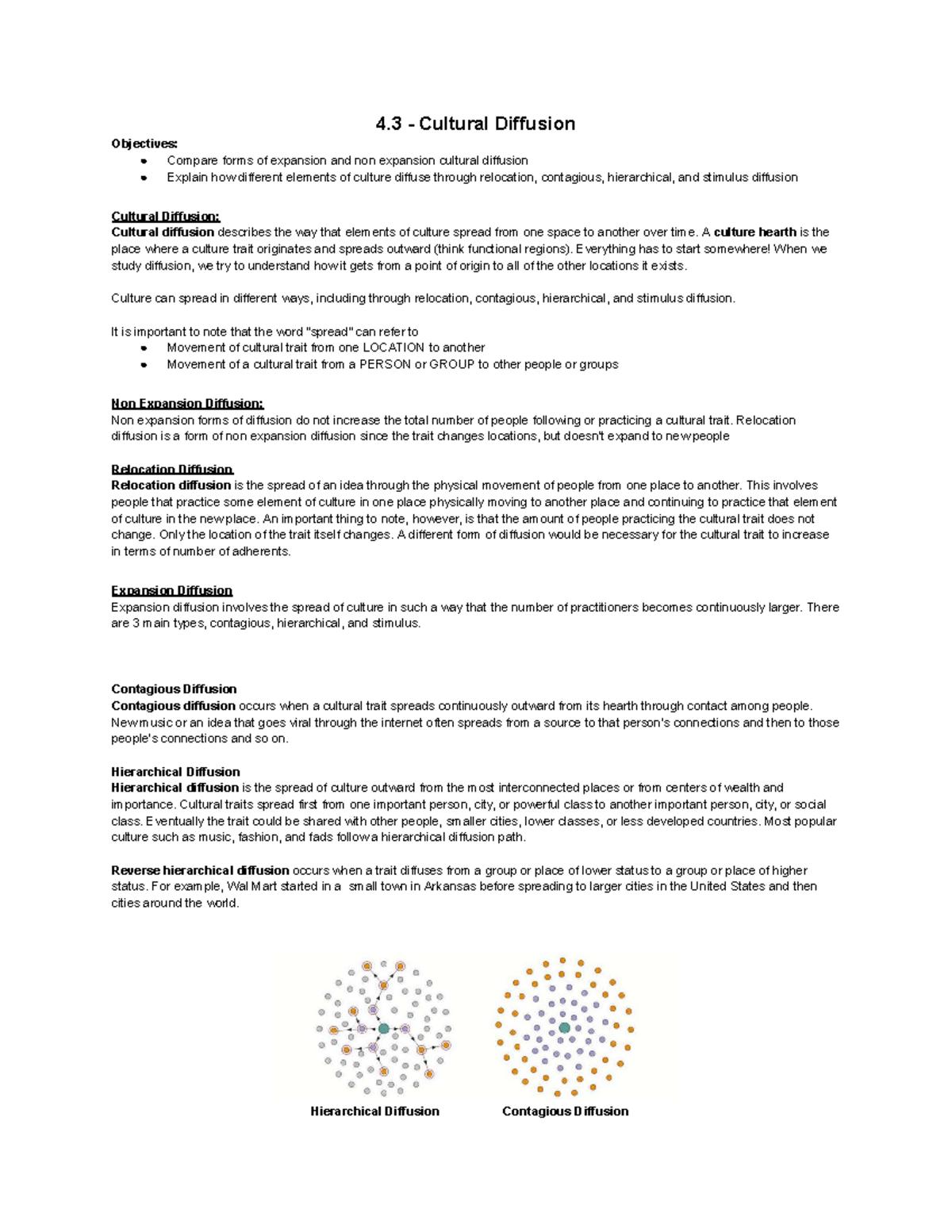 4.3 - Cultural Diffusion: Types and Mechanisms - Studocu