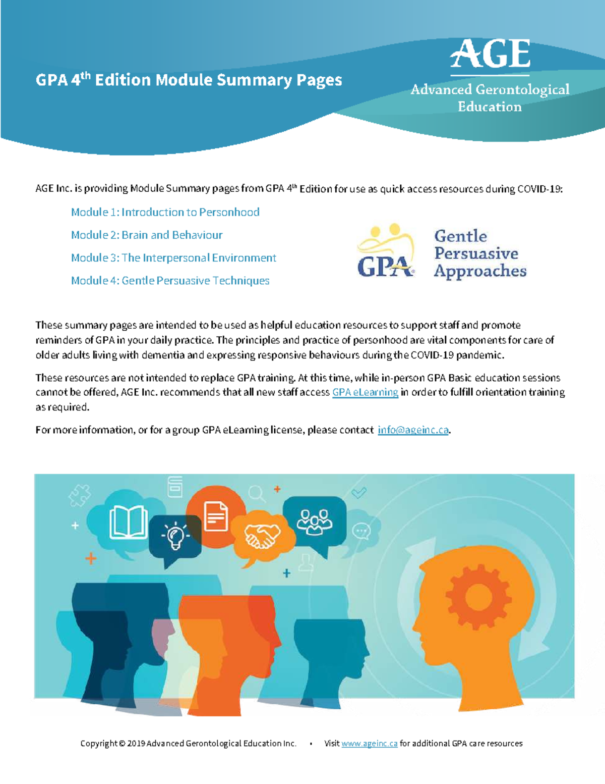 GPA 4th Edition Module Summary Pages: Key Insights for Dementia Care ...
