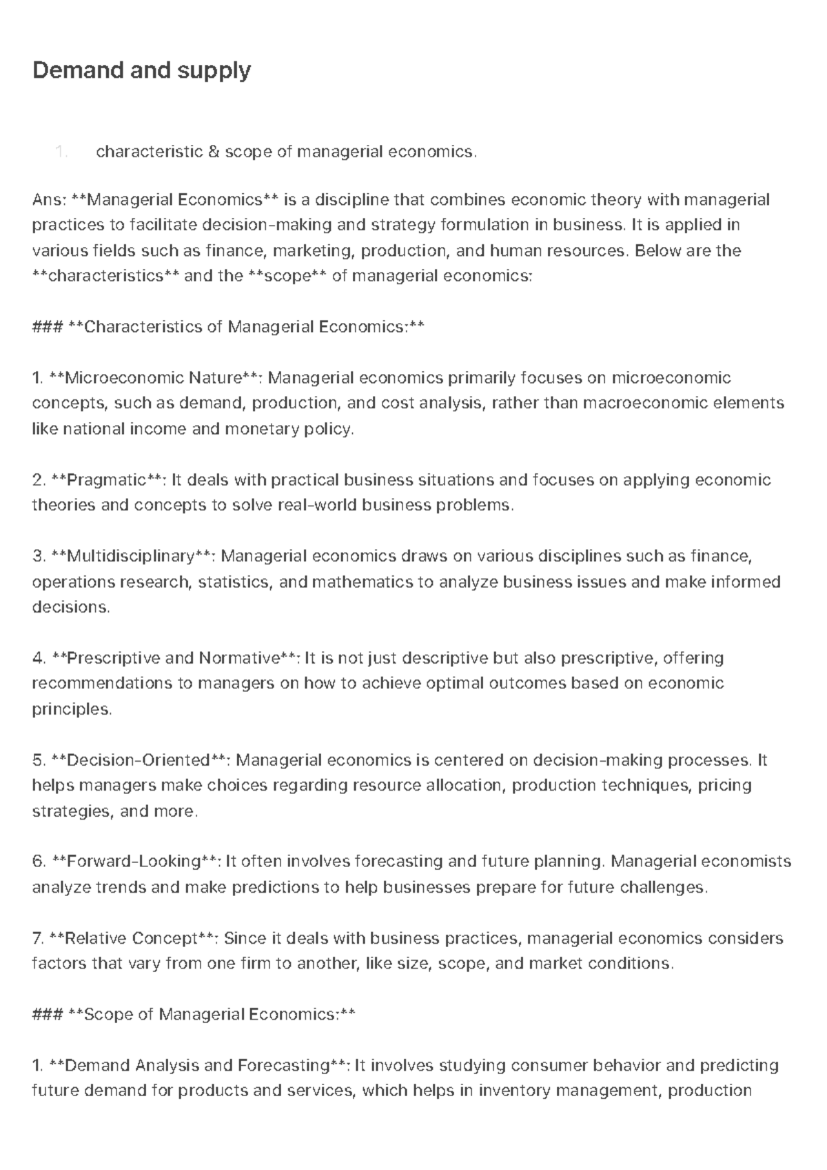 Managerial Economics: Demand, Supply, and Business Strategies - Studocu