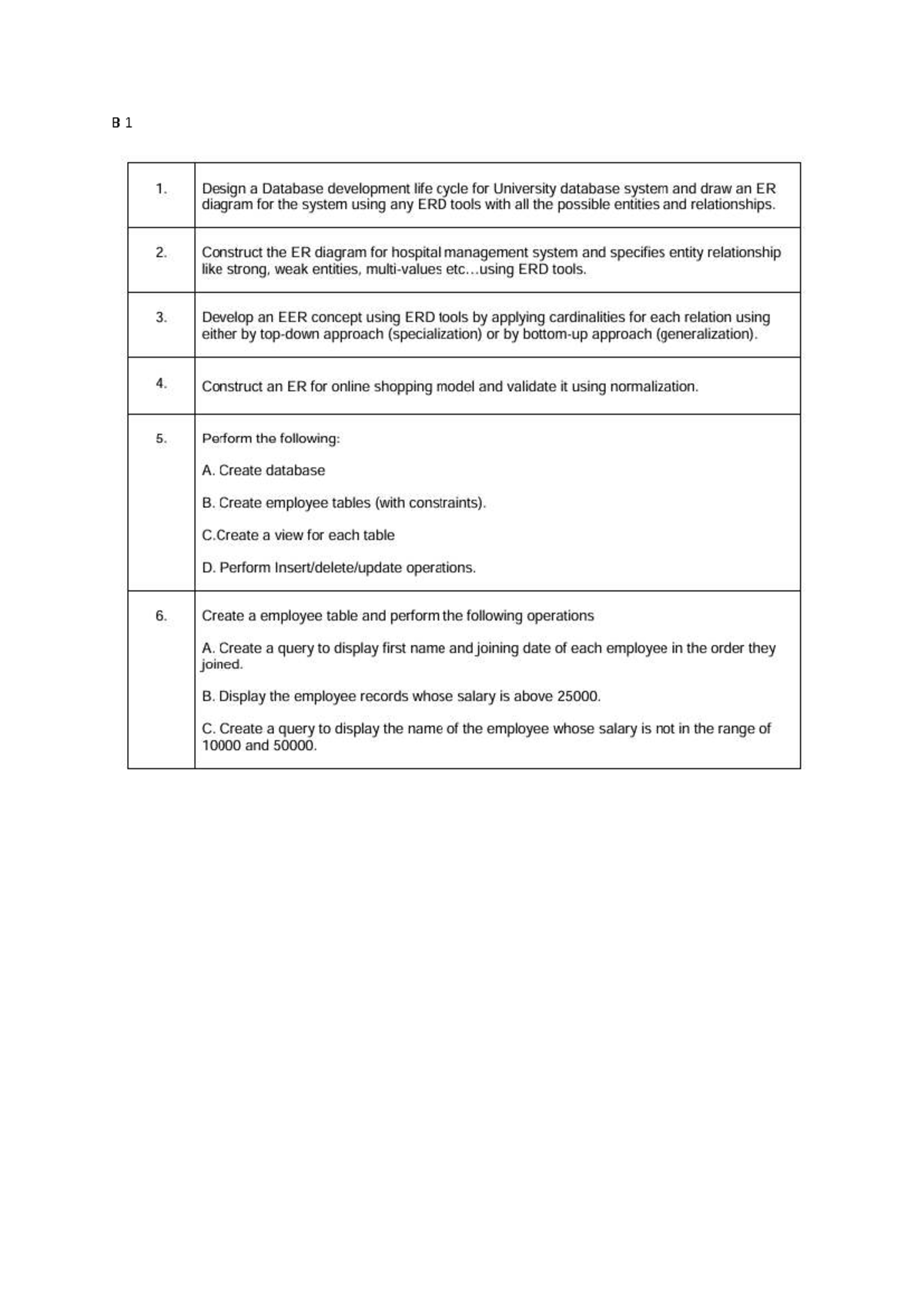 B1 Database Development Life Cycle & ER Diagrams for University System ...