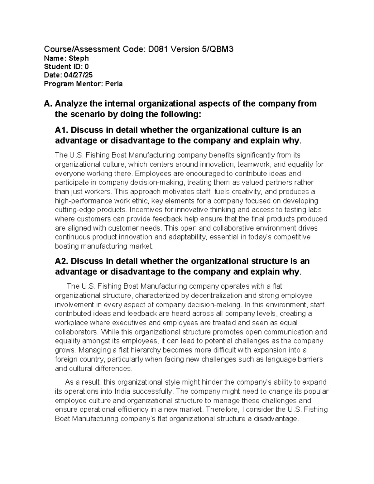 D081 V5-QBM3 Task 2: Risks and SWOT Analysis for U.S. Fishing Boat ...