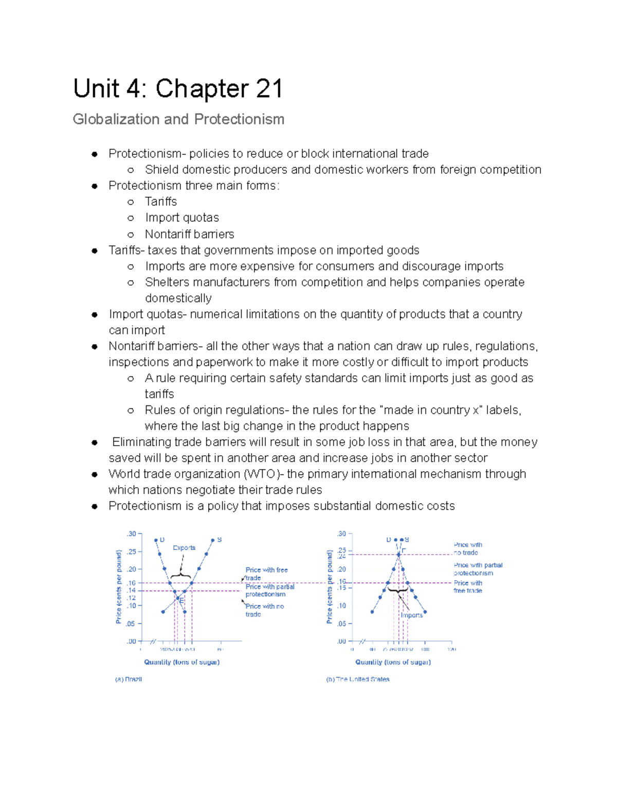 Unit 4 Chapter 21 - Unit 4: Chapter 21 Globalization and Protectionism ...