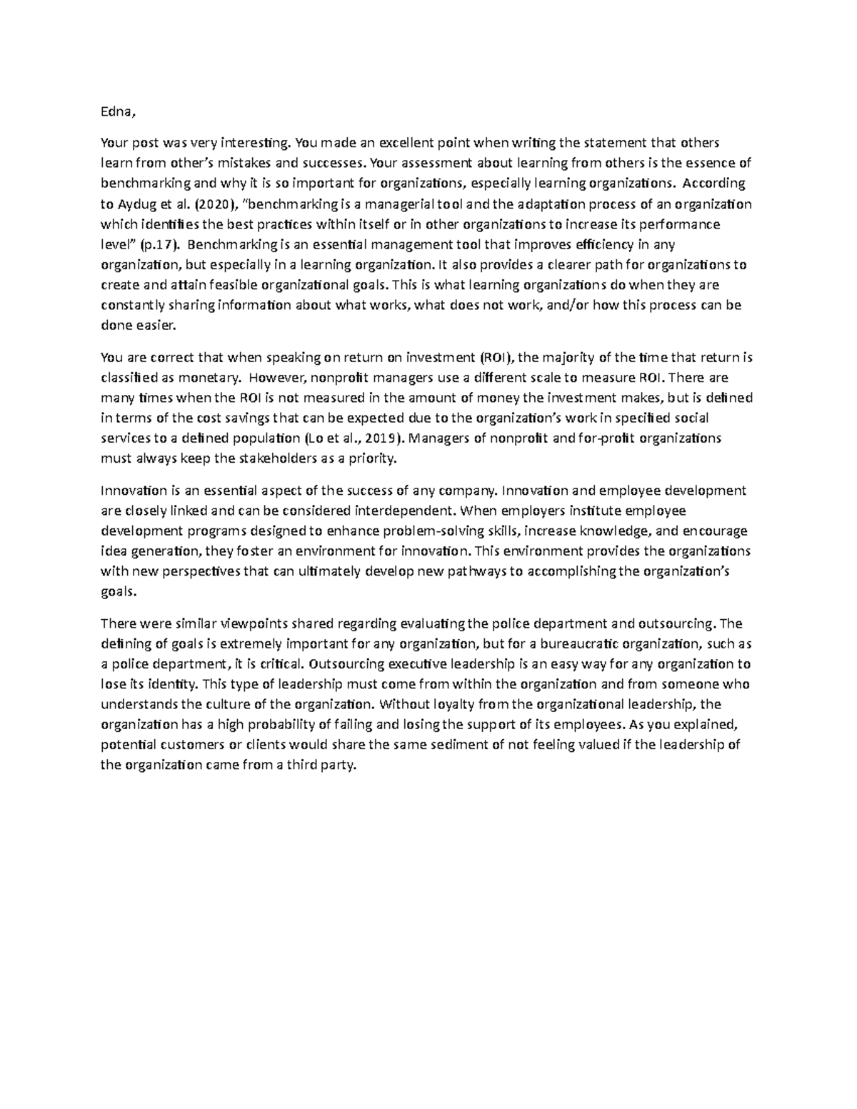 DB2 - Discussion - Edna, Your post was very interesting. You made an ...