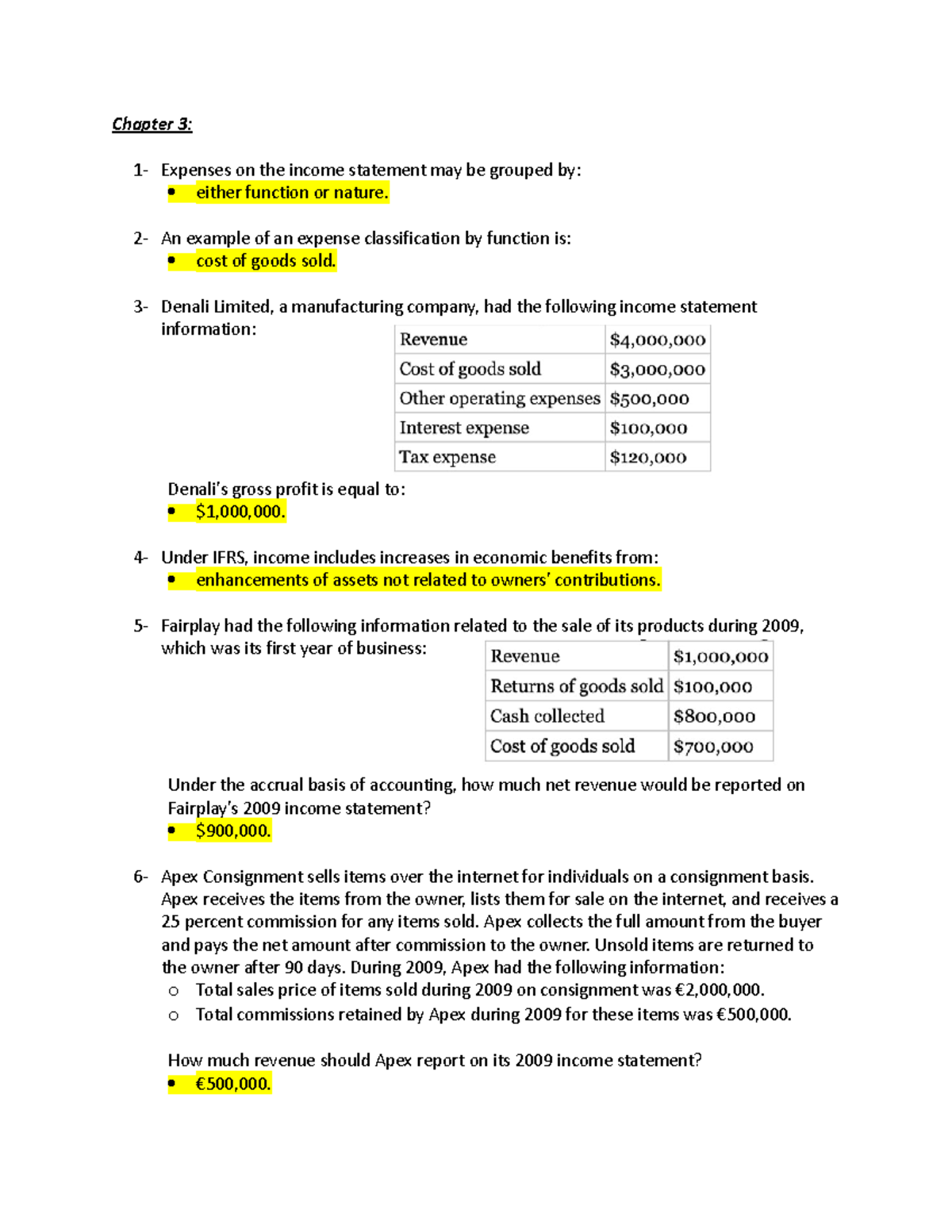 Understanding Income Statement Fundamentals: Chapter 3 Overview - Studocu