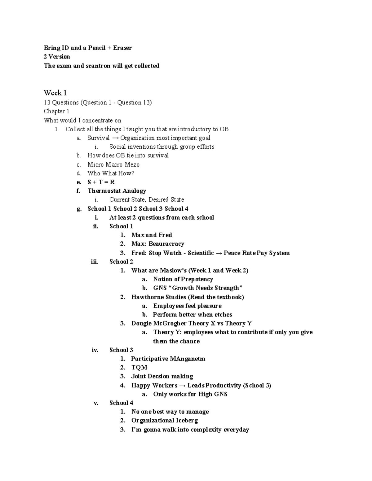 Midterm Notes - OB 101: Key Concepts & Study Guide - Studocu