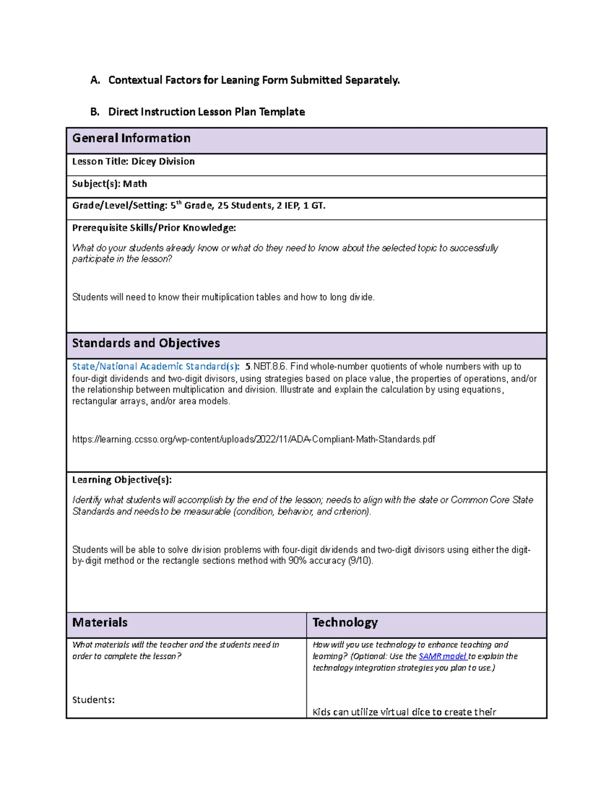 Contextual Factors for Learning Form: Planning for Diverse Needs - Studocu