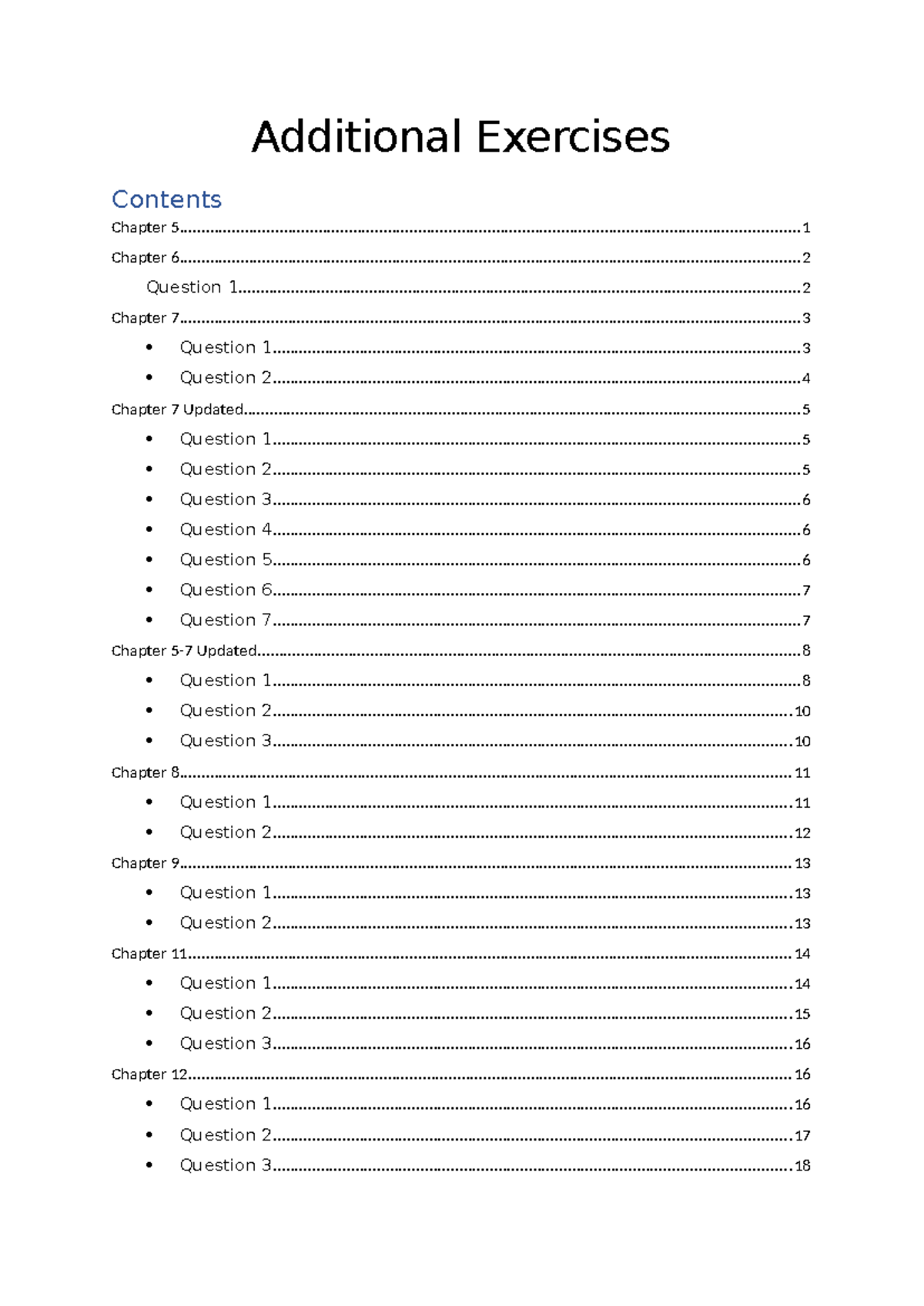 Additional Exercises for Chapters 5-13: Focused Review and Analysis ...