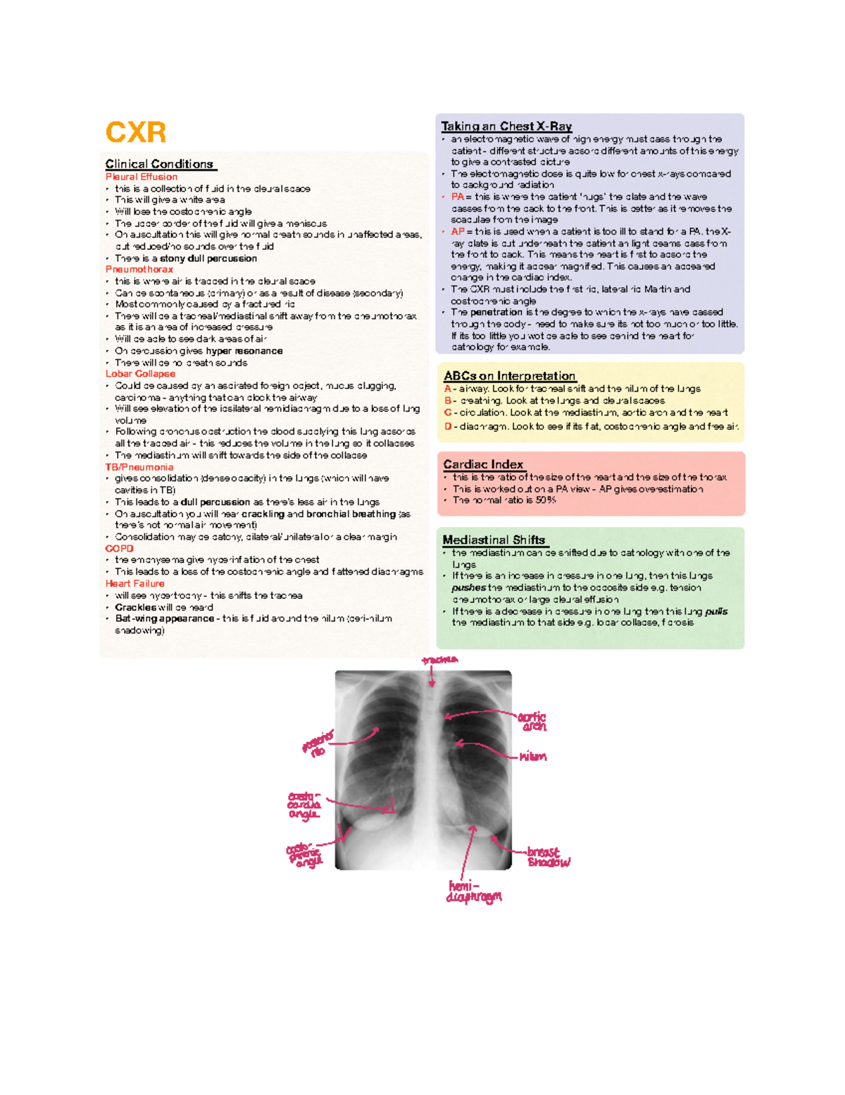 CXR - Comprehensive Guide on Interpretation & Clinical Insights - Studocu