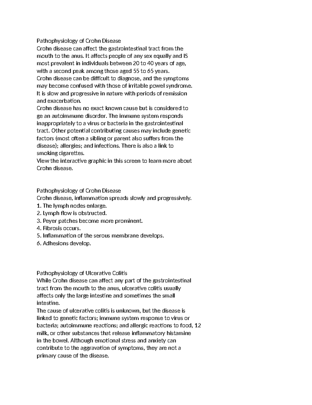 Pathophysiology of inflammatory bowel disease interactive tutorial ...