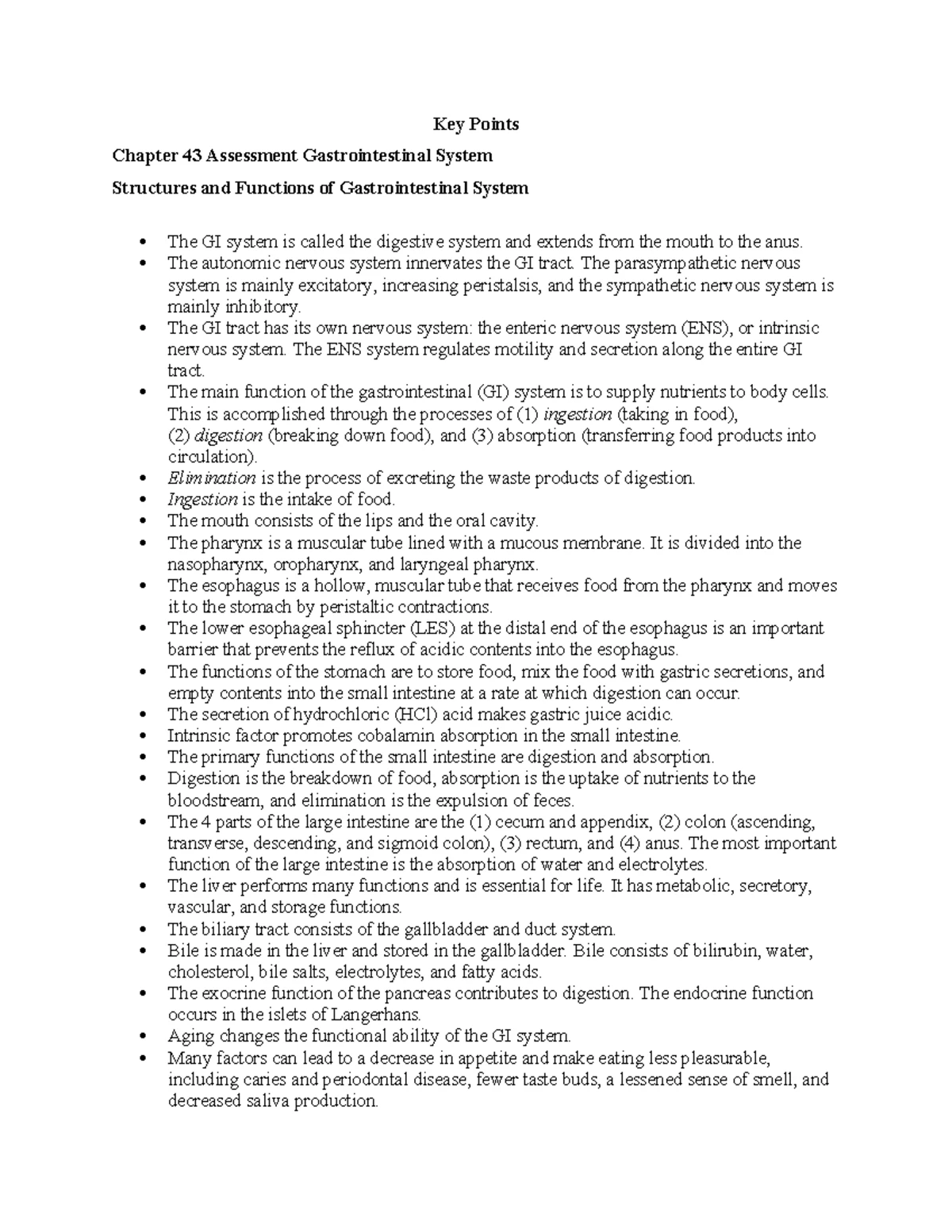 Week 5 Key Points: Cardiovascular System Structures & Functions - Studocu