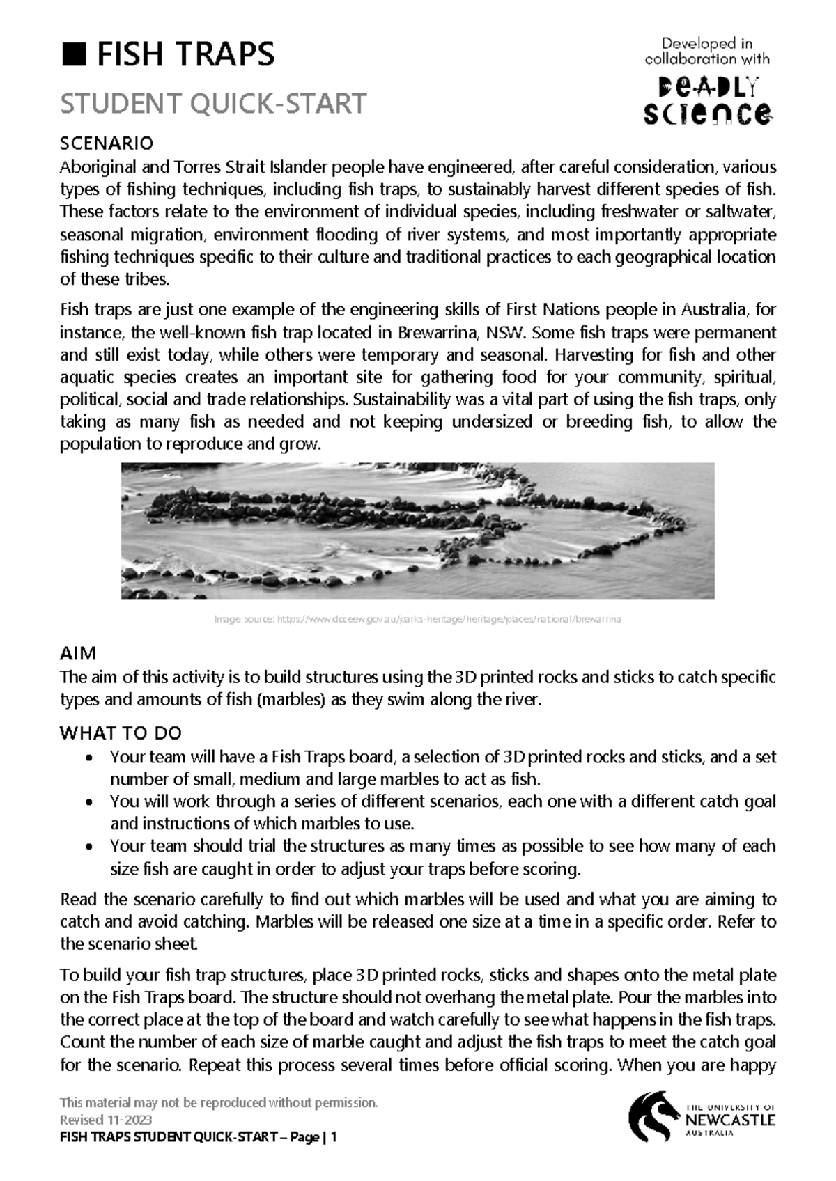 Fish Traps 2024-01 - Student Quickstart Guide to Sustainable Practices ...